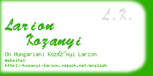 larion kozanyi business card